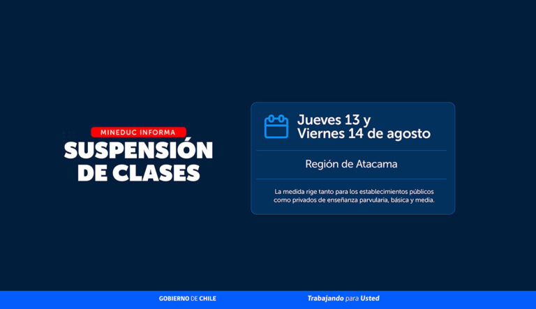 SEREMI de Educación amplia suspensión de clases en la Región de Atacama por sistema frontal 1 Suspension de clases Atacama 1